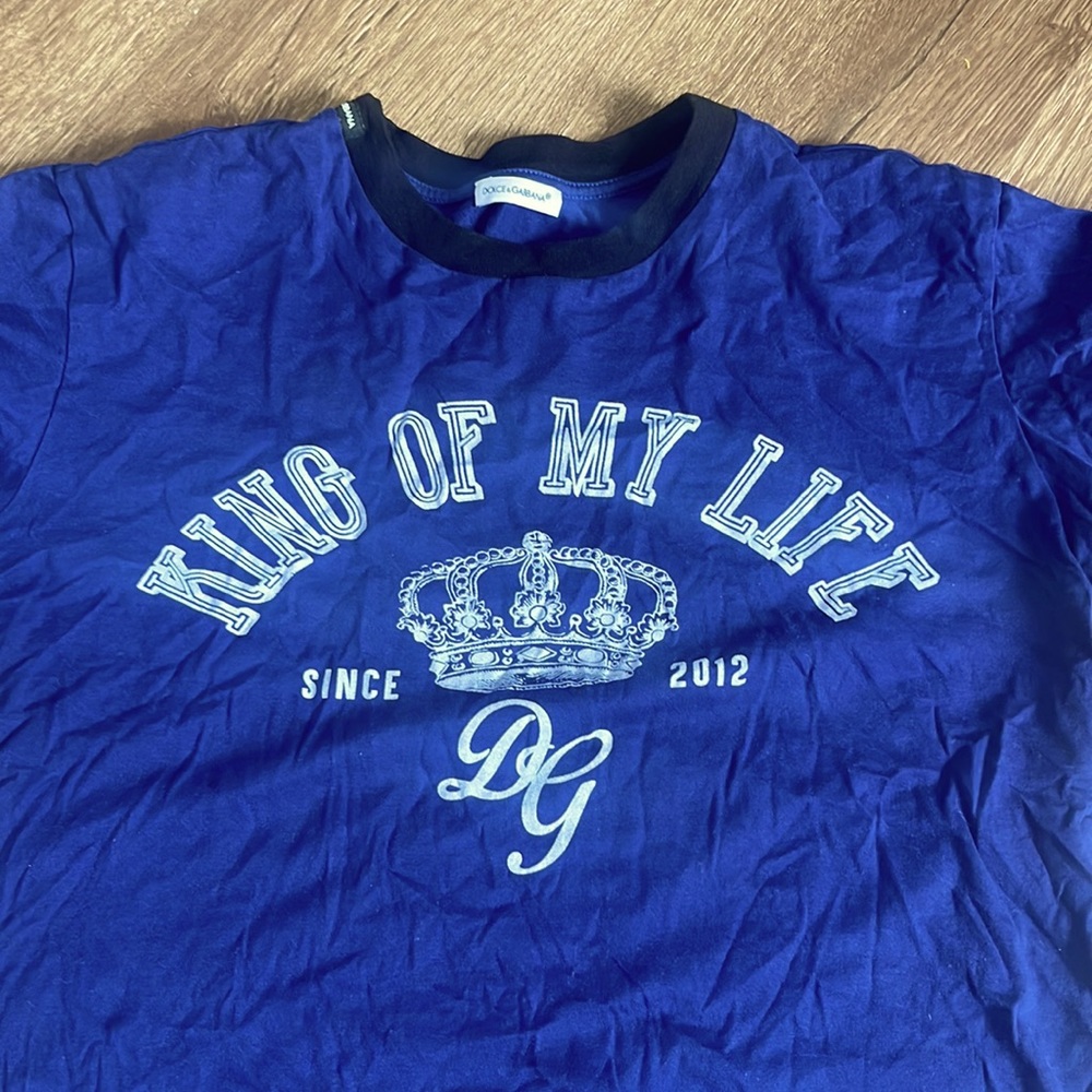Boys navy blue dolce gabbana tshirt size 10